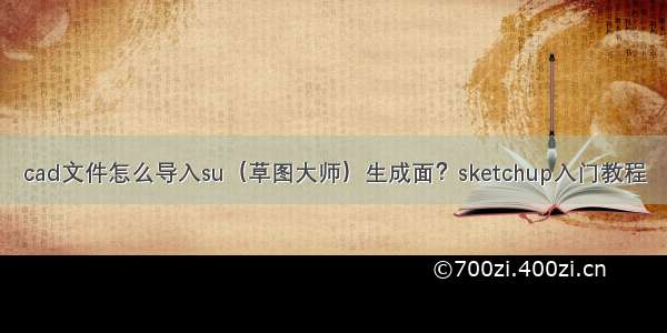 cad文件怎么导入su（草图大师）生成面？sketchup入门教程