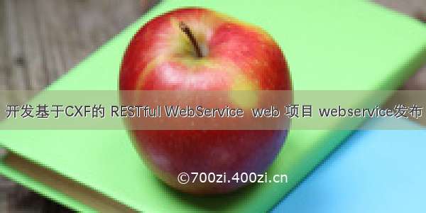 开发基于CXF的 RESTful WebService  web 项目 webservice发布