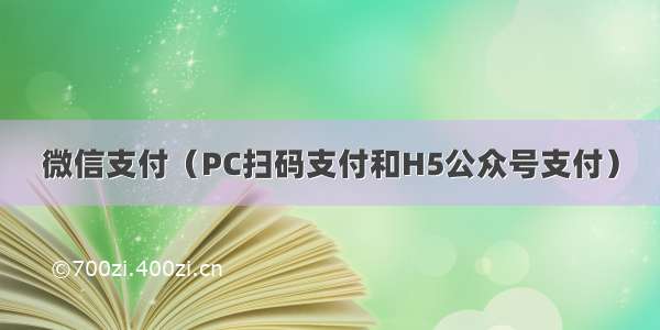 微信支付（PC扫码支付和H5公众号支付）