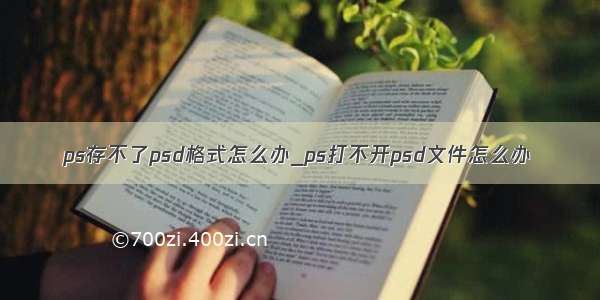 ps存不了psd格式怎么办_ps打不开psd文件怎么办