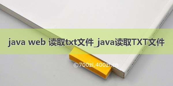 java web 读取txt文件_java读取TXT文件