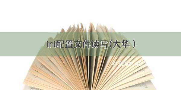 ini配置文件读写(大华）