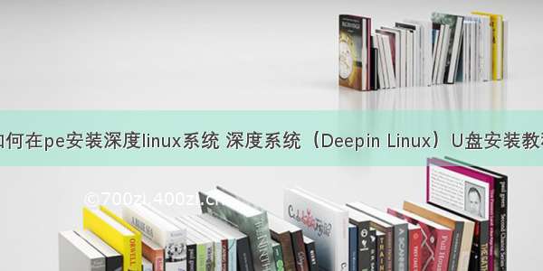 如何在pe安装深度linux系统 深度系统（Deepin Linux）U盘安装教程