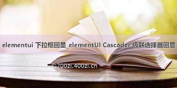 elementui 下拉框回显_elementUI Cascader 级联选择器回显