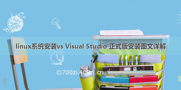 linux系统安装vs Visual Studio 正式版安装图文详解