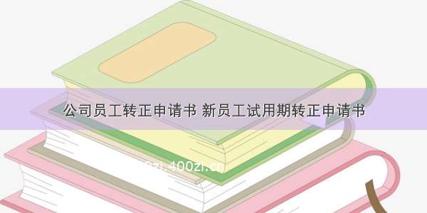 公司员工转正申请书 新员工试用期转正申请书