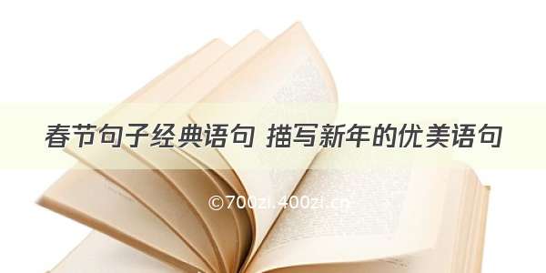 春节句子经典语句 描写新年的优美语句