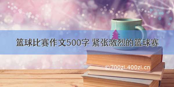 篮球比赛作文500字 紧张激烈的篮球赛