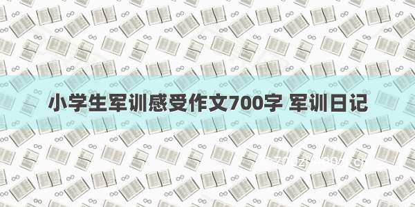 小学生军训感受作文700字 军训日记