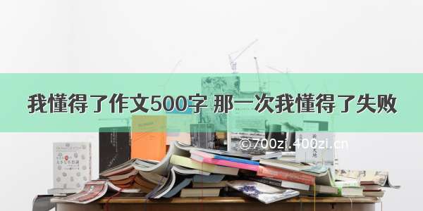 我懂得了作文500字 那一次我懂得了失败