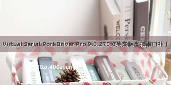 Virtual Serial Port Driver Pro 9.0.270.0英文版虚拟串口补丁