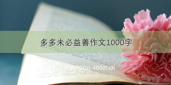 多多未必益善作文1000字