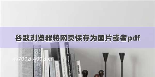 谷歌浏览器将网页保存为图片或者pdf