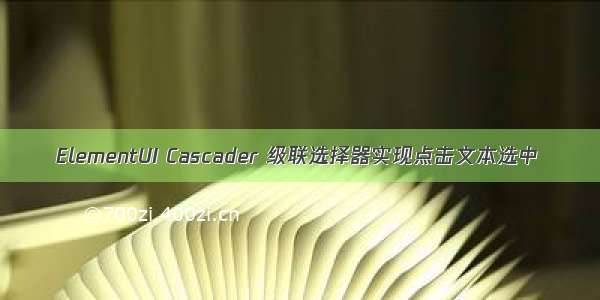 ElementUI Cascader 级联选择器实现点击文本选中