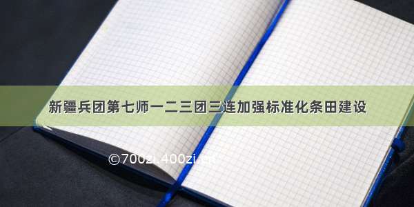 新疆兵团第七师一二三团三连加强标准化条田建设