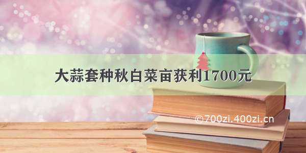 大蒜套种秋白菜亩获利1700元