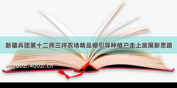 新疆兵团第十二师三坪农场精品棚引导种植户走上发展新思路