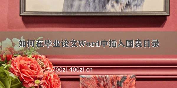 如何在毕业论文Word中插入图表目录