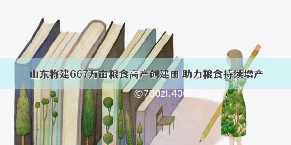 山东将建667万亩粮食高产创建田 助力粮食持续增产