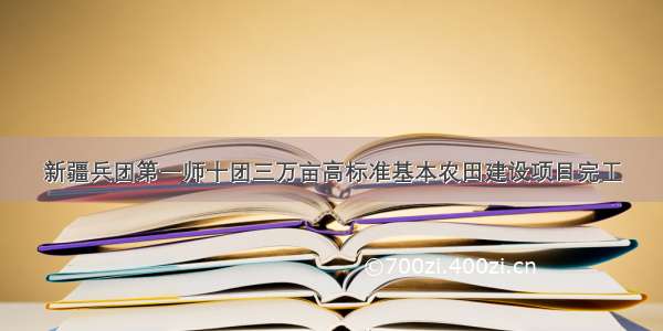 新疆兵团第一师十团三万亩高标准基本农田建设项目完工