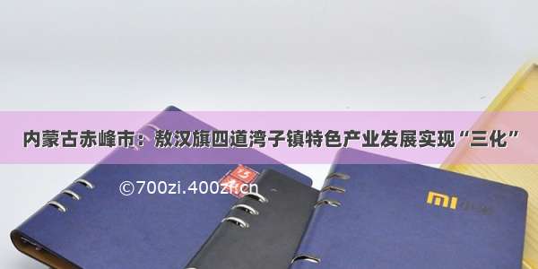 内蒙古赤峰市：敖汉旗四道湾子镇特色产业发展实现“三化”