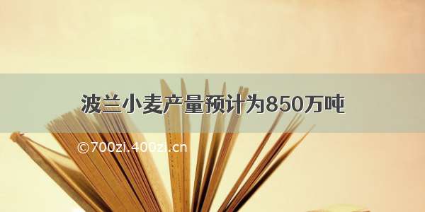 波兰小麦产量预计为850万吨