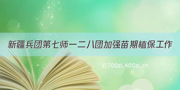 新疆兵团第七师一二八团加强苗期植保工作