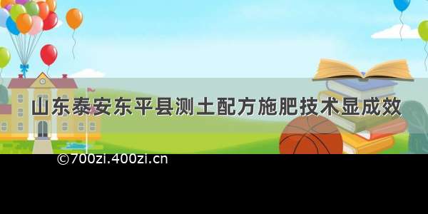 山东泰安东平县测土配方施肥技术显成效