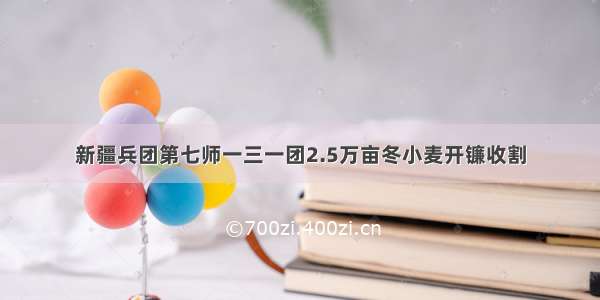 新疆兵团第七师一三一团2.5万亩冬小麦开镰收割