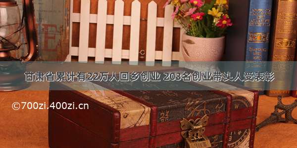 甘肃省累计有22万人回乡创业 203名创业带头人受表彰