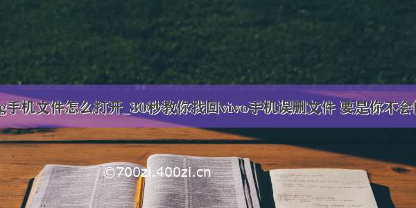 百度云apkg手机文件怎么打开_30秒教你找回vivo手机误删文件 要是你不会的话 那也太