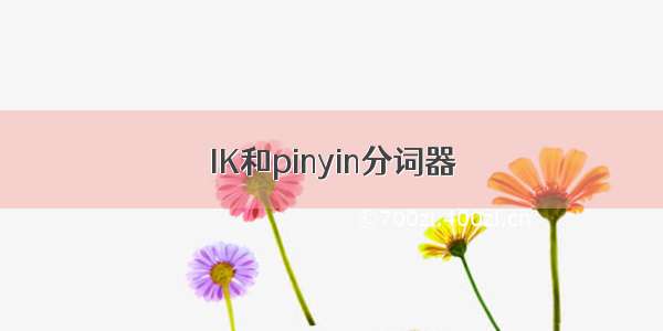 IK和pinyin分词器