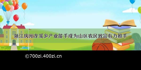 浙江庆元龙溪乡产业能手成为山区农民致富有力推手