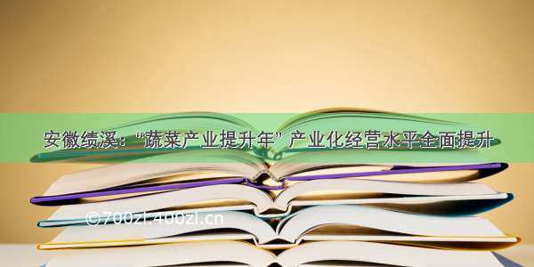 安徽绩溪：“蔬菜产业提升年” 产业化经营水平全面提升