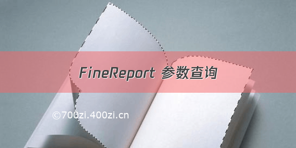 FineReport 参数查询