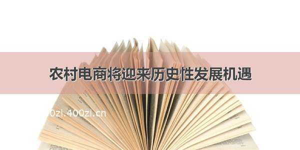 农村电商将迎来历史性发展机遇