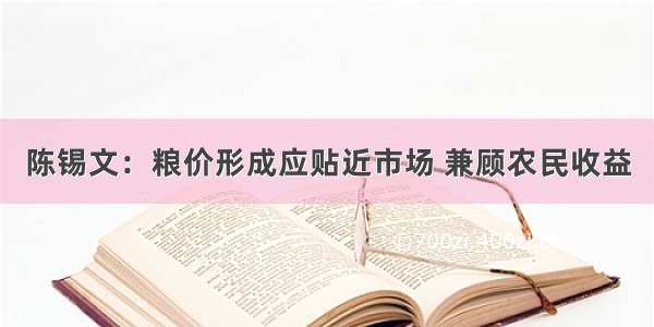 陈锡文：粮价形成应贴近市场 兼顾农民收益