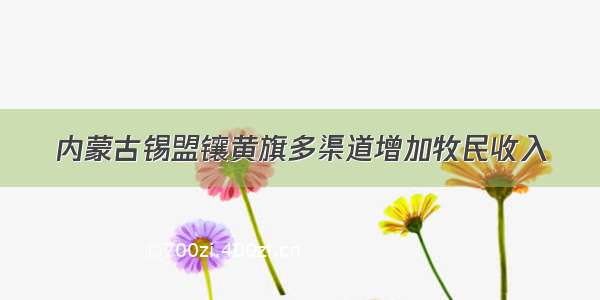 内蒙古锡盟镶黄旗多渠道增加牧民收入