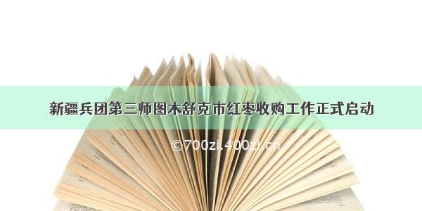 新疆兵团第三师图木舒克市红枣收购工作正式启动