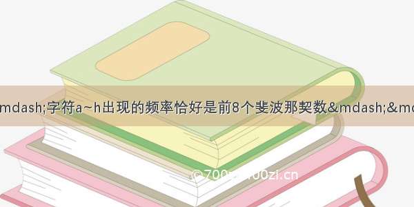 算法设计与分析&mdash;&mdash;字符a~h出现的频率恰好是前8个斐波那契数&mdash;&mdash;斐波那契数和霍夫曼编