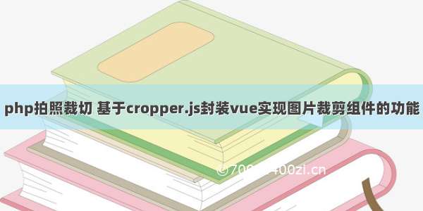 php拍照裁切 基于cropper.js封装vue实现图片裁剪组件的功能