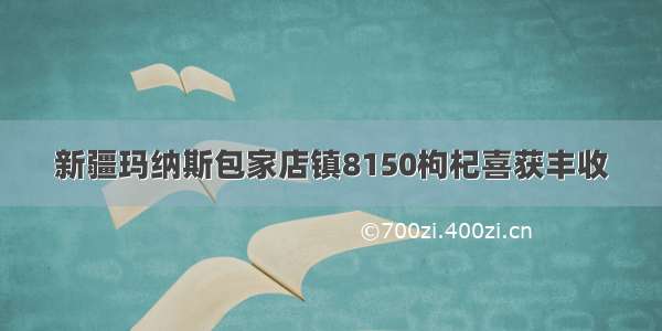 新疆玛纳斯包家店镇8150枸杞喜获丰收