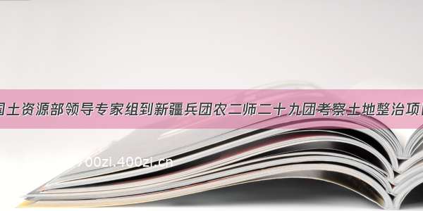 国土资源部领导专家组到新疆兵团农二师二十九团考察土地整治项目