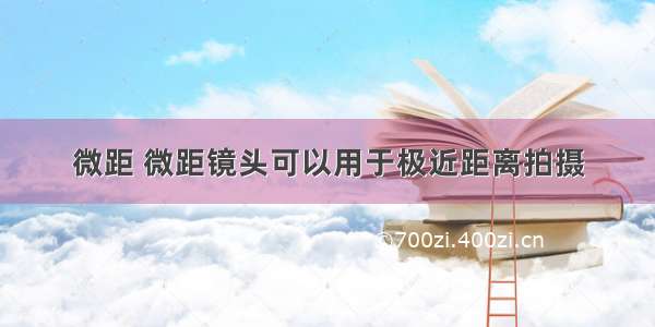 微距 微距镜头可以用于极近距离拍摄