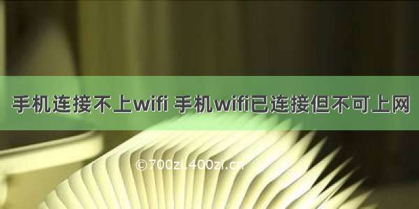 手机连接不上wifi 手机wifi已连接但不可上网