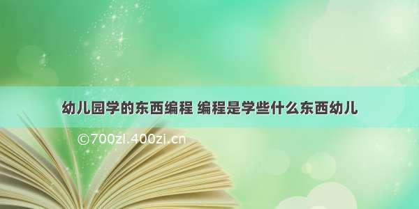 幼儿园学的东西编程 编程是学些什么东西幼儿