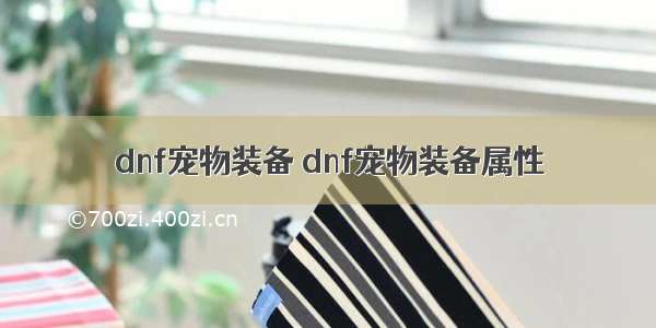 dnf宠物装备 dnf宠物装备属性