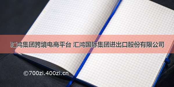 汇鸿集团跨境电商平台 汇鸿国际集团进出口股份有限公司