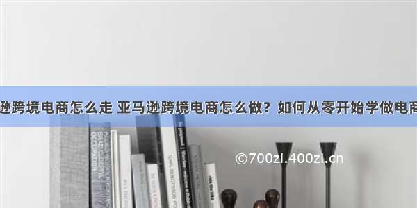 亚马逊跨境电商怎么走 亚马逊跨境电商怎么做？如何从零开始学做电商赚钱