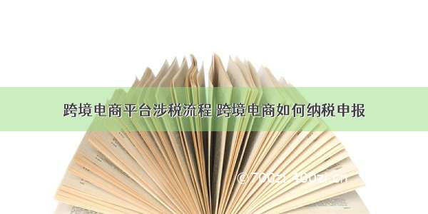 跨境电商平台涉税流程 跨境电商如何纳税申报